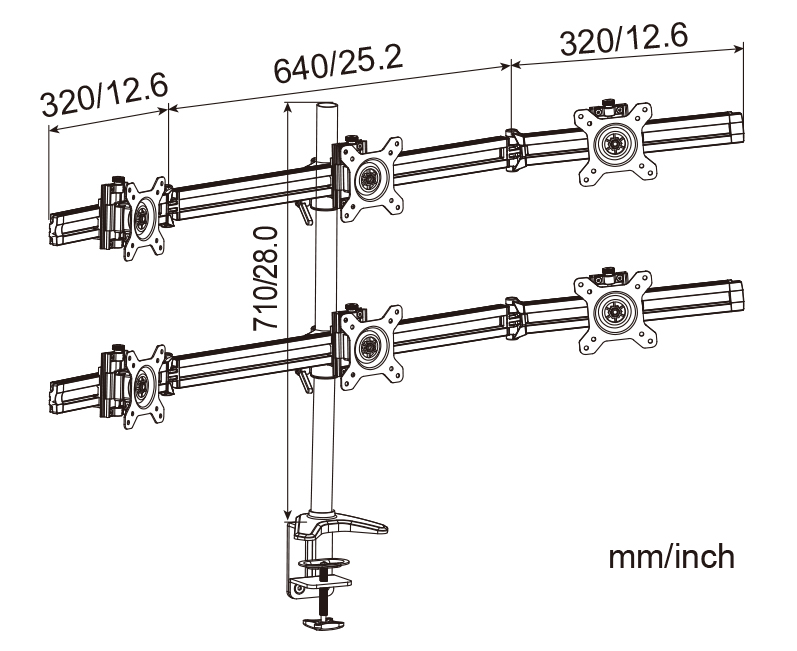 Aluminum Monitor Arm VM-MP260CL